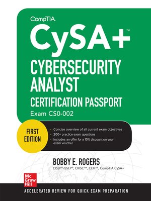 cover image of CompTIA CySA+ Cybersecurity Analyst Certification Passport (Exam CS0-002)